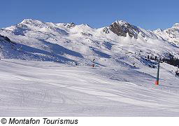 Winterlandschaft in Gaschurn, Montafon, Österreich