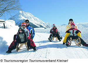 Rodeln in Kleinarl, Österreich