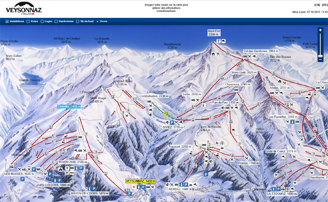 Pistenplan von La Tzoumaz 4 Vallees